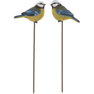 Blue Tits on Stake Set of 2