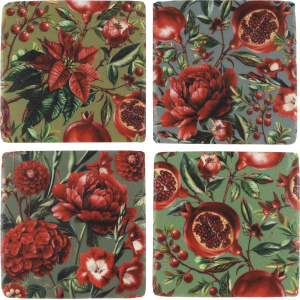Pomegranate Coasters Set of 4